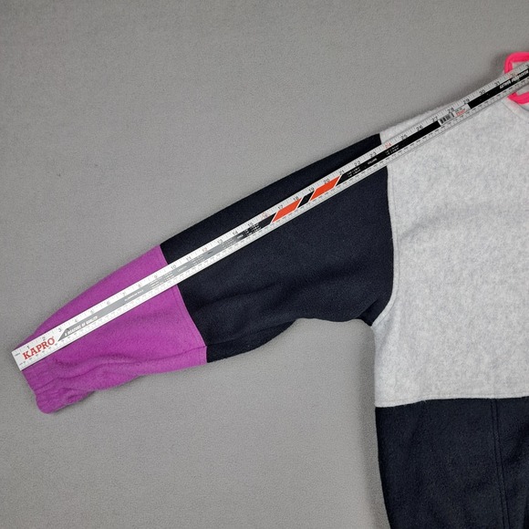 Vintage Ocean Pacific Fleece Jacket Mens Medium Colorblock Neon Ski Patch 90s EC - Picture 9 of 14